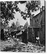 Slum Area With Capitol Building Dome Canvas Print