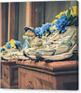 Sneakers With Flowers - Boston Marathon Canvas Print