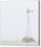 Snow And Windmill 02 Canvas Print