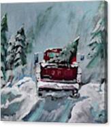 Dashing Thru The Snow - Ford Truck Canvas Print