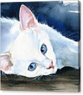Snow White - Cat Painting Canvas Print