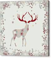Snowflake Christmas Stag I Canvas Print