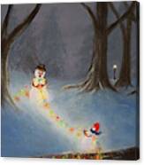 Snowman Painting Canvas Print