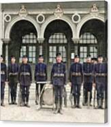 Soldiers From Skaraborgs Regemente By Gustaf Simon Ander 1910 Colorized By Ahmet Asar Canvas Print