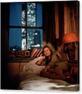 Sophia Loren Reclining On A Bed Canvas Print
