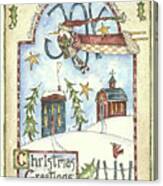 Spreading Christmas Joy Penguin Canvas Print