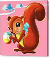 Squirrel Holding Beach Ball Canvas Print