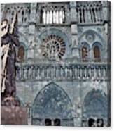 St Joan Of Arc Watch Over Notre Dame Canvas Print