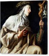 St Teresa Of Avila Before The Cross Canvas Print