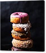 Stack Of Vegan Donuts Canvas Print