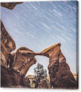 Star Trails Over Metate Arch Canvas Print