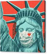 Statue Of Liberty Wearing Face Mask Canvas Print