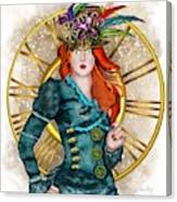 Steampunk - Young Lady In A Hat Canvas Print
