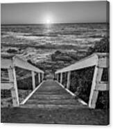 Steps To The Sun  Black And White Canvas Print