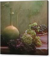 Still Life With Grapes And Melon Canvas Print