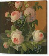 Still Life With Roses, Circa 1860 Canvas Print