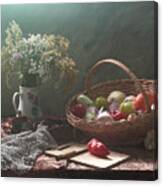 Still Life With Vegetable Basket Canvas Print