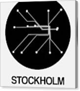 Stockholm Black Subway Map Canvas Print