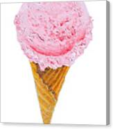 Strawberry Ice Cream Cone Canvas Print