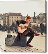 Street Music. Guitar. Canvas Print