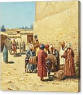 Street Sale In Central Asia, 1902 Canvas Print