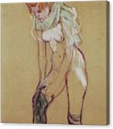 Study For Andquot, Woman Putting On Her Stockingandquot,, 1894 Essence On Board, 61,5 X 44,5 Cm. Canvas Print