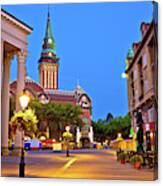 Subotica City Hall And Main Square Evening View Canvas Print