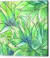 Succulent Garden Watercolor Composition Ii Canvas Print