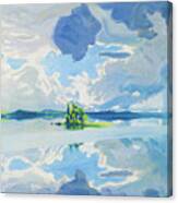 Summer Landscape Of The Lake Keitele, Aanekoski, Finland - Digital Remastered Edition Canvas Print
