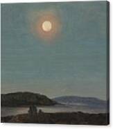 Sun Or Moon Rising Over Porcupine Islands, Bar Harbor Canvas Print