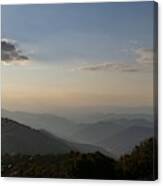 Sun Setting On Blue Ridge Mountain Overlook Canvas Print
