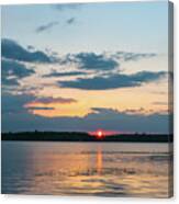 Sun Setting Over The Wando River In Charleston County Canvas Print