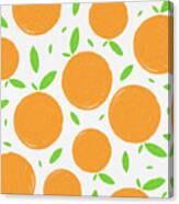 Sunny Citrus Pattern Canvas Print