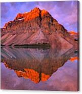 Sunrise Across The Bow Lake Peaks Canvas Print