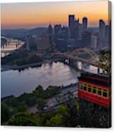 Sunrise At The Duquesne Incline Canvas Print