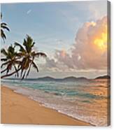 Sunrise On Deserted Tropical Island Canvas Print