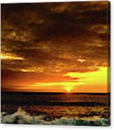 Sunset And Surf Canvas Print