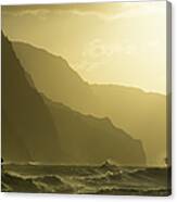 Sunset At Kee Beach, Hawaii With Canvas Print