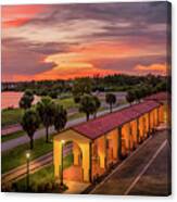 Sunset At The Train Depot In Venice, Florida 2 Canvas Print