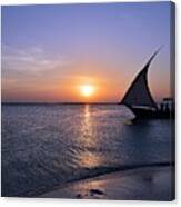 Sunset At Zanzibar Canvas Print