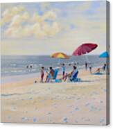 Sunset Beach Observers Canvas Print