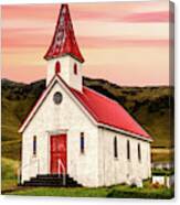 Sunset Chapel Of Iceland Canvas Print