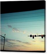 Sunset From Car Canvas Print