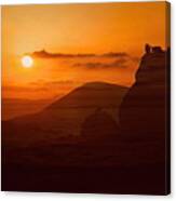 Sunset In Meteora Canvas Print