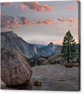 Sunset On Half Dome From Olmsted Pt Canvas Print