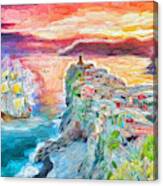 Sunset On Italian Coast Canvas Print