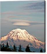 Sunset On Mount Rainier Canvas Print