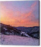 Sunset On The Ridge Over San Benedetto In Alpe Canvas Print