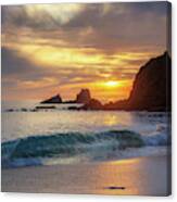 Sunset On The Rocks Canvas Print