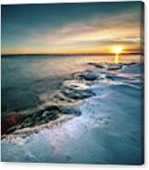Sunset On The Rocks - Helsinki, Finland - Seascape Photography Canvas Print